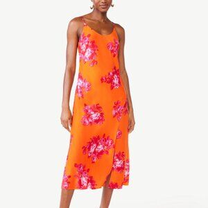 NWT Scoop satin midi slip dress